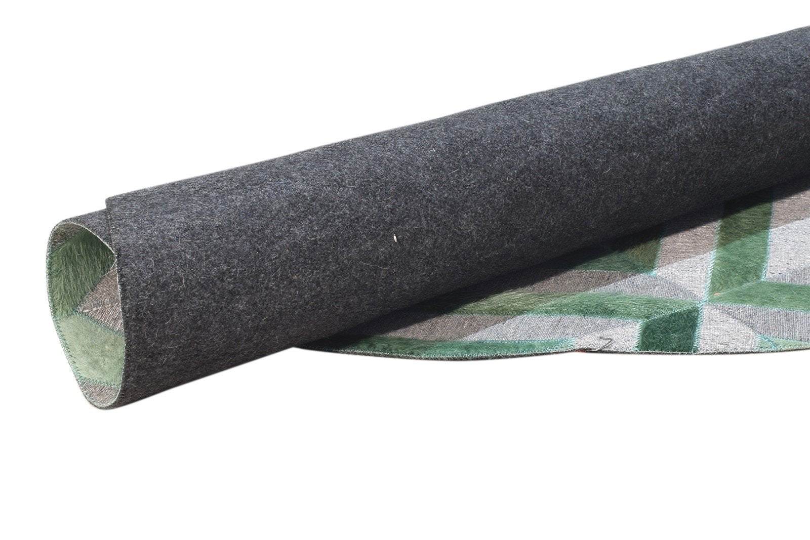 6X6 Rug Leather / Cotton Green Modern Hand Woven Moroccan Diamond Room Size 7864863752341