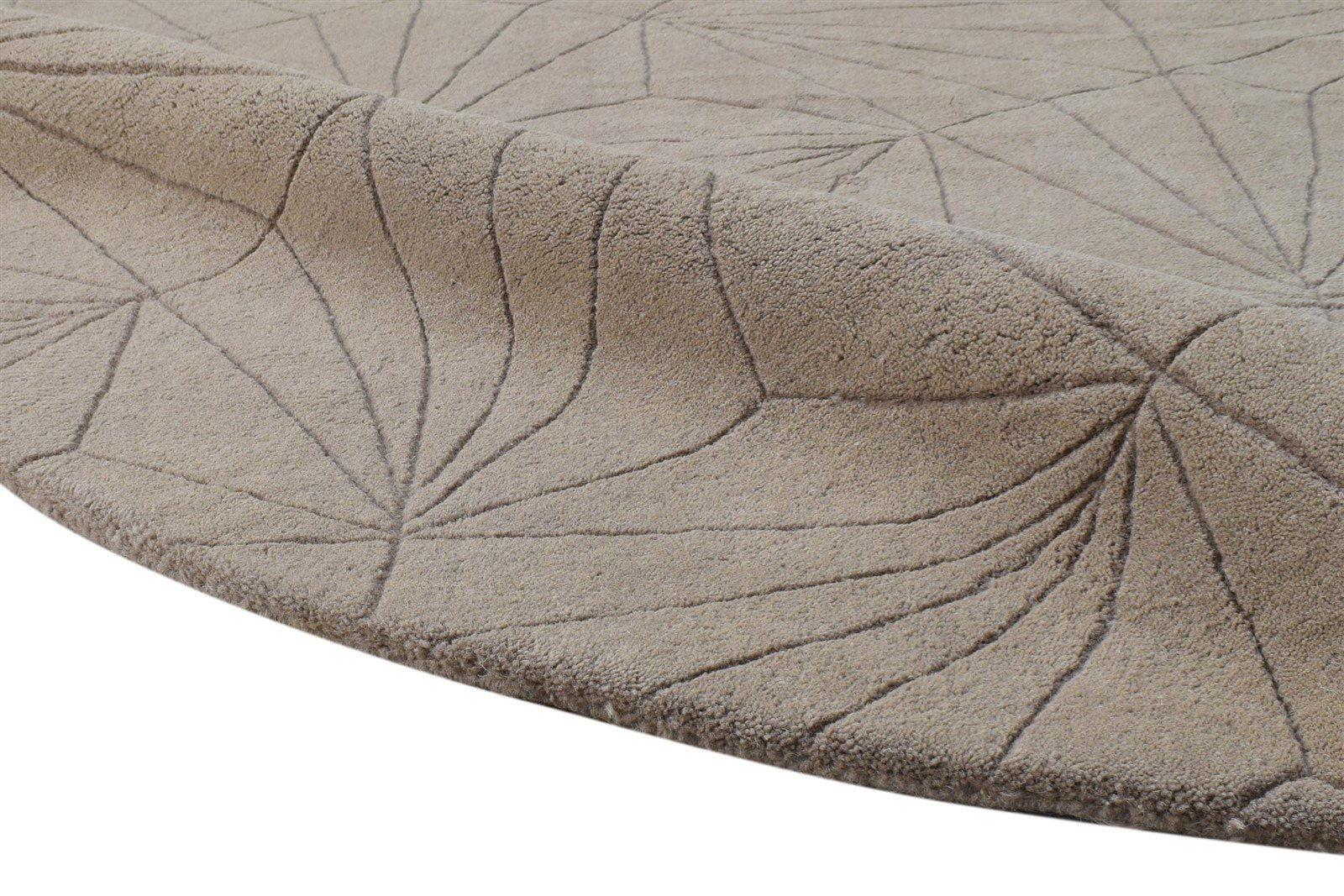 6X6 Rug Wool Beige Modern Hand Tufted Scandinavian Geometric Room Size Carpet 7865145524373