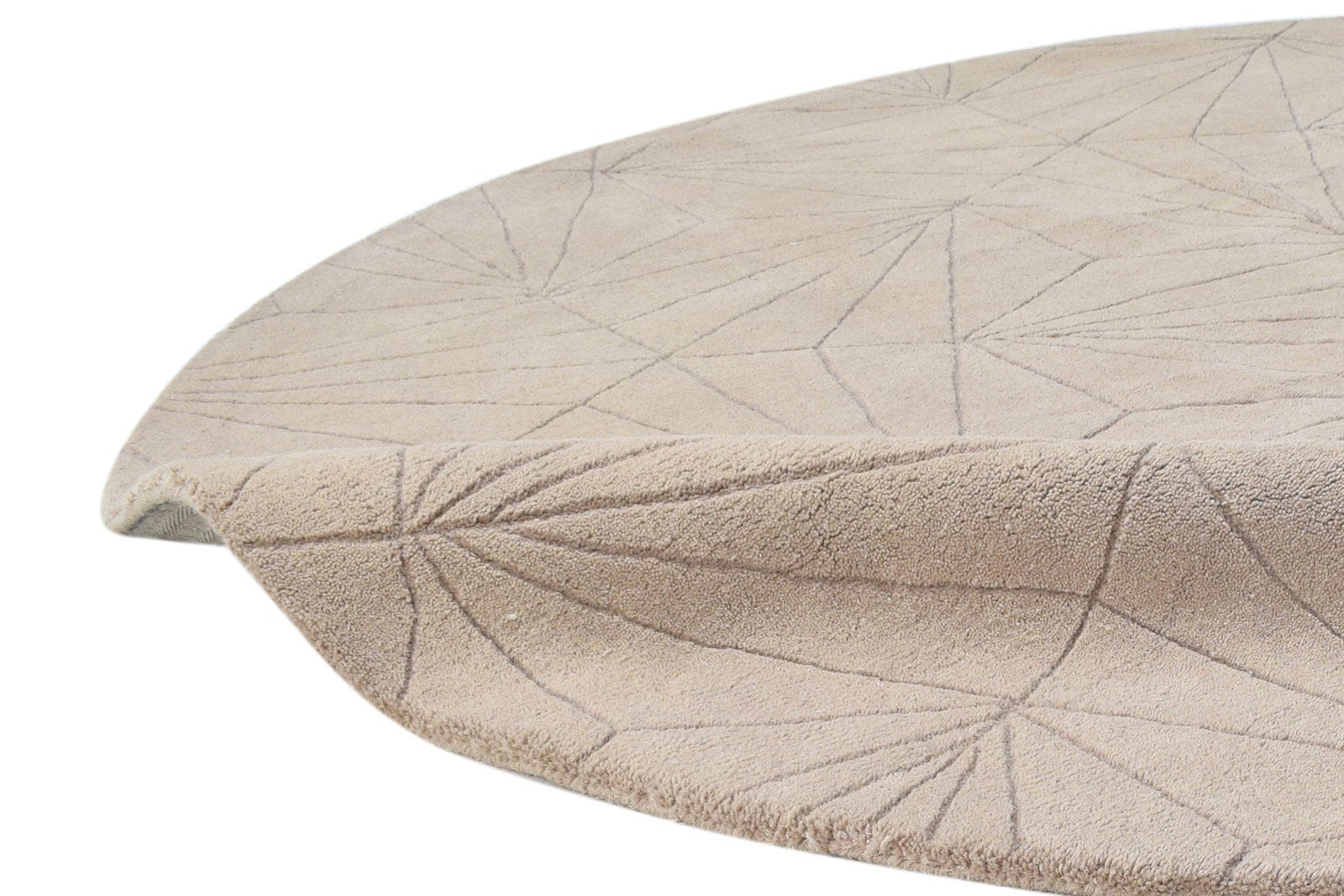 6X6 Rug Wool Beige Modern Hand Tufted Scandinavian Geometric Room Size Carpet 7865145524373