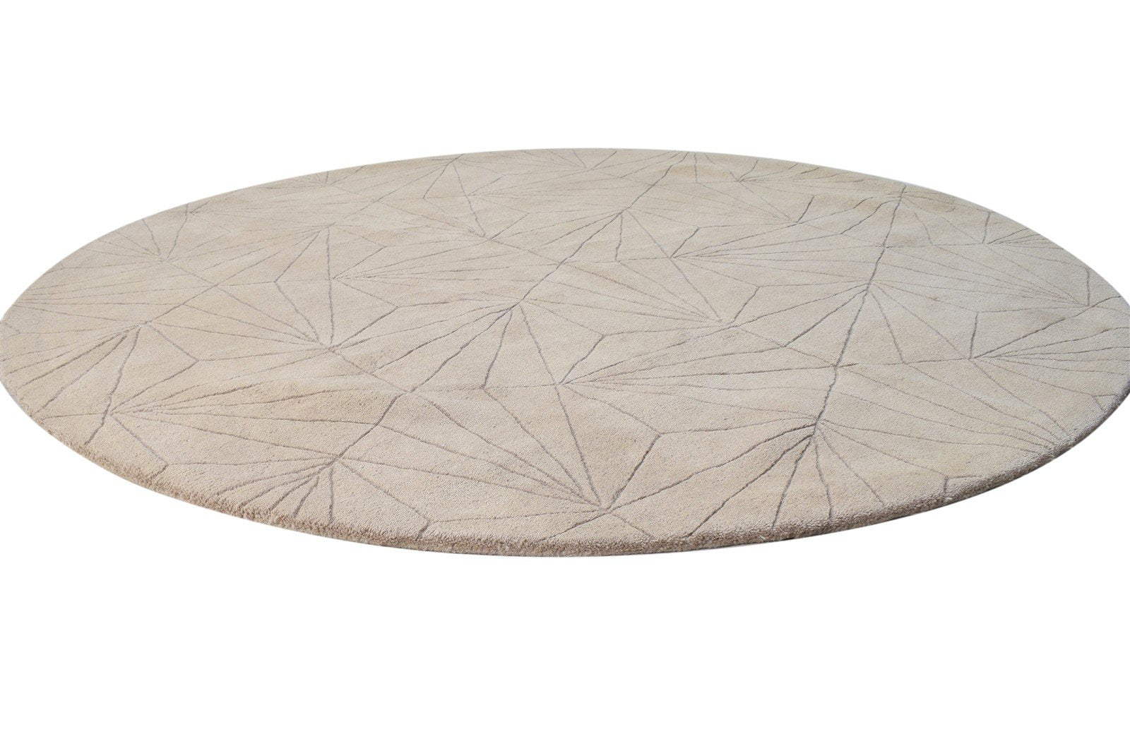 6X6 Rug Wool Beige Modern Hand Tufted Scandinavian Geometric Room Size Carpet 7865145524373