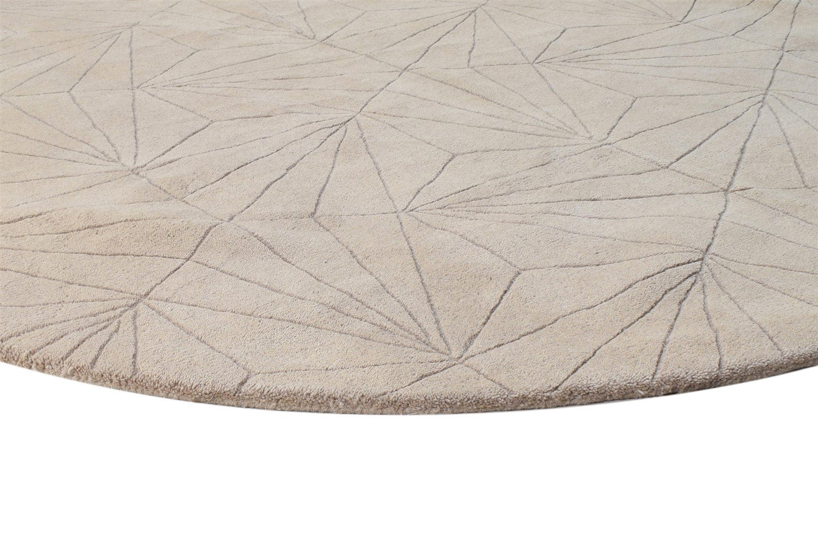 6X6 Rug Wool Beige Modern Hand Tufted Scandinavian Geometric Room Size Carpet 7865145524373
