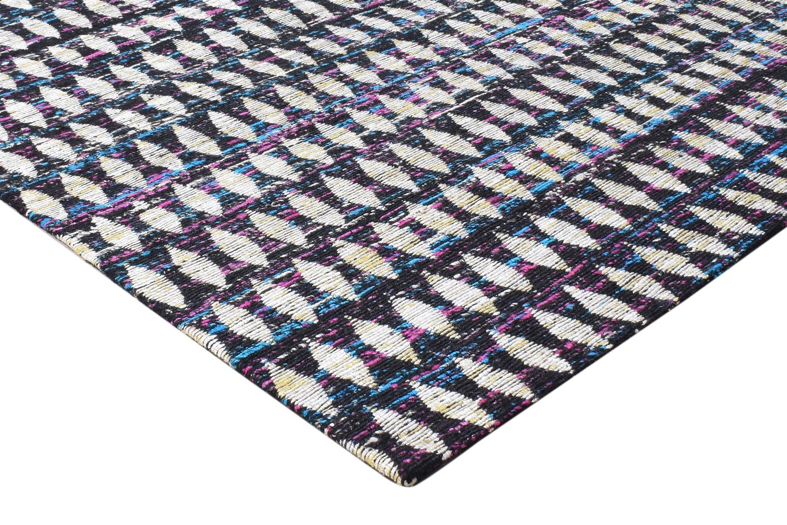 6X8 Rug Polyester Black Modern Jacquard Loom Scandinavian Nordic Room Size 7865007079573
