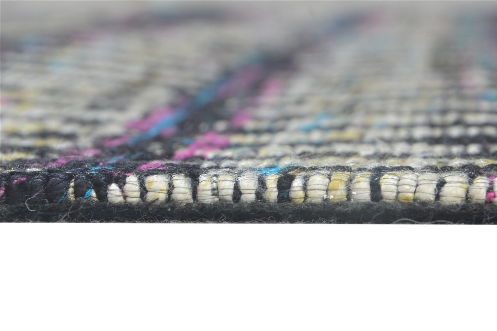 6X8 Rug Polyester Black Modern Jacquard Loom Scandinavian Nordic Room Size 7865007079573
