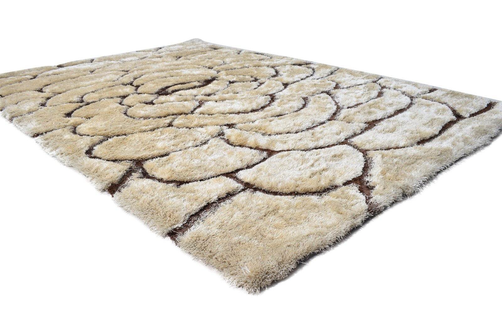 6X8 Rug Polypropylene Beige Modern Hand Tufted French Floral Room Size Carpet 7865055281301