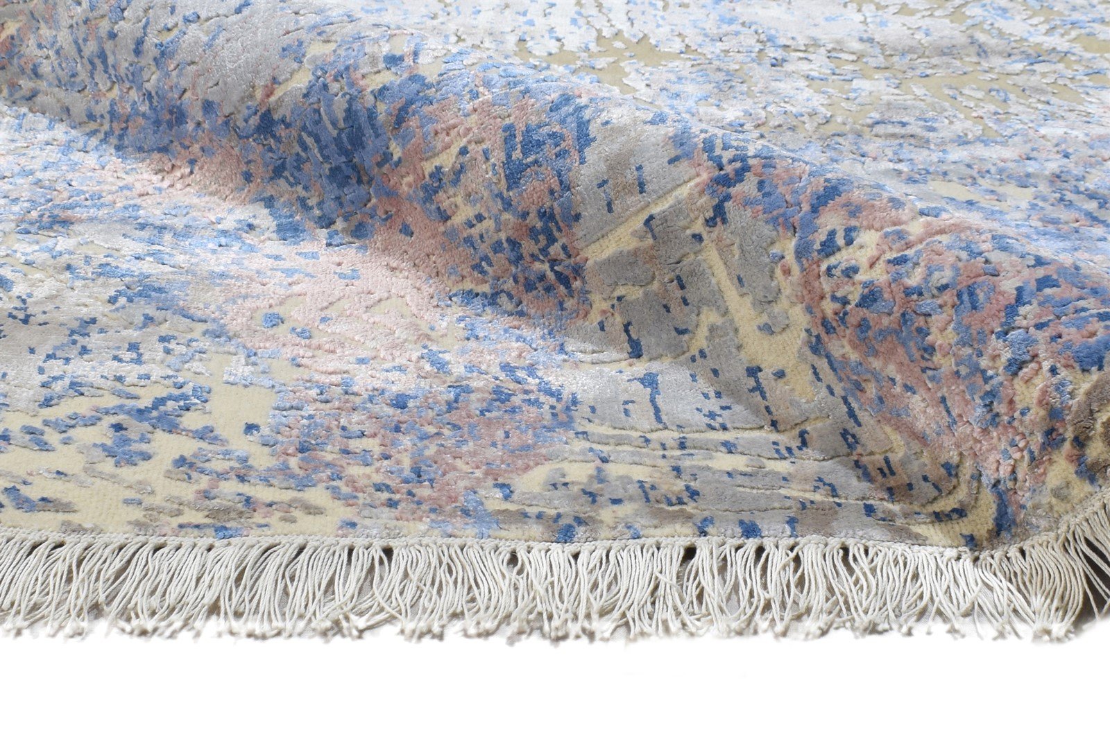 Lilias 6X8 Rug Wool / Silk Blue Modern Hand Knotted Bohemian Abstract 7864426922133