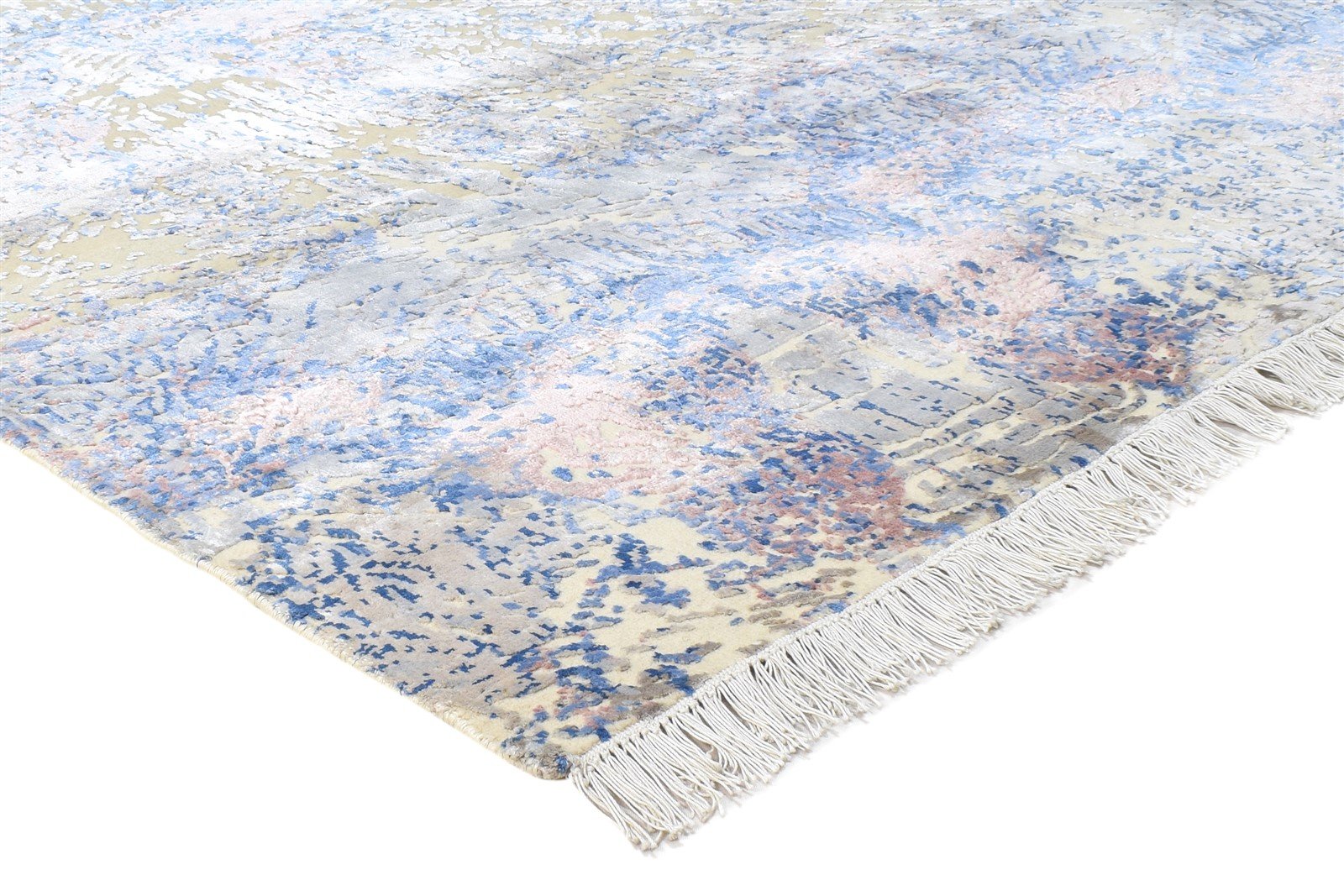 Lilias 6X8 Rug Wool / Silk Blue Modern Hand Knotted Bohemian Abstract 7864426922133