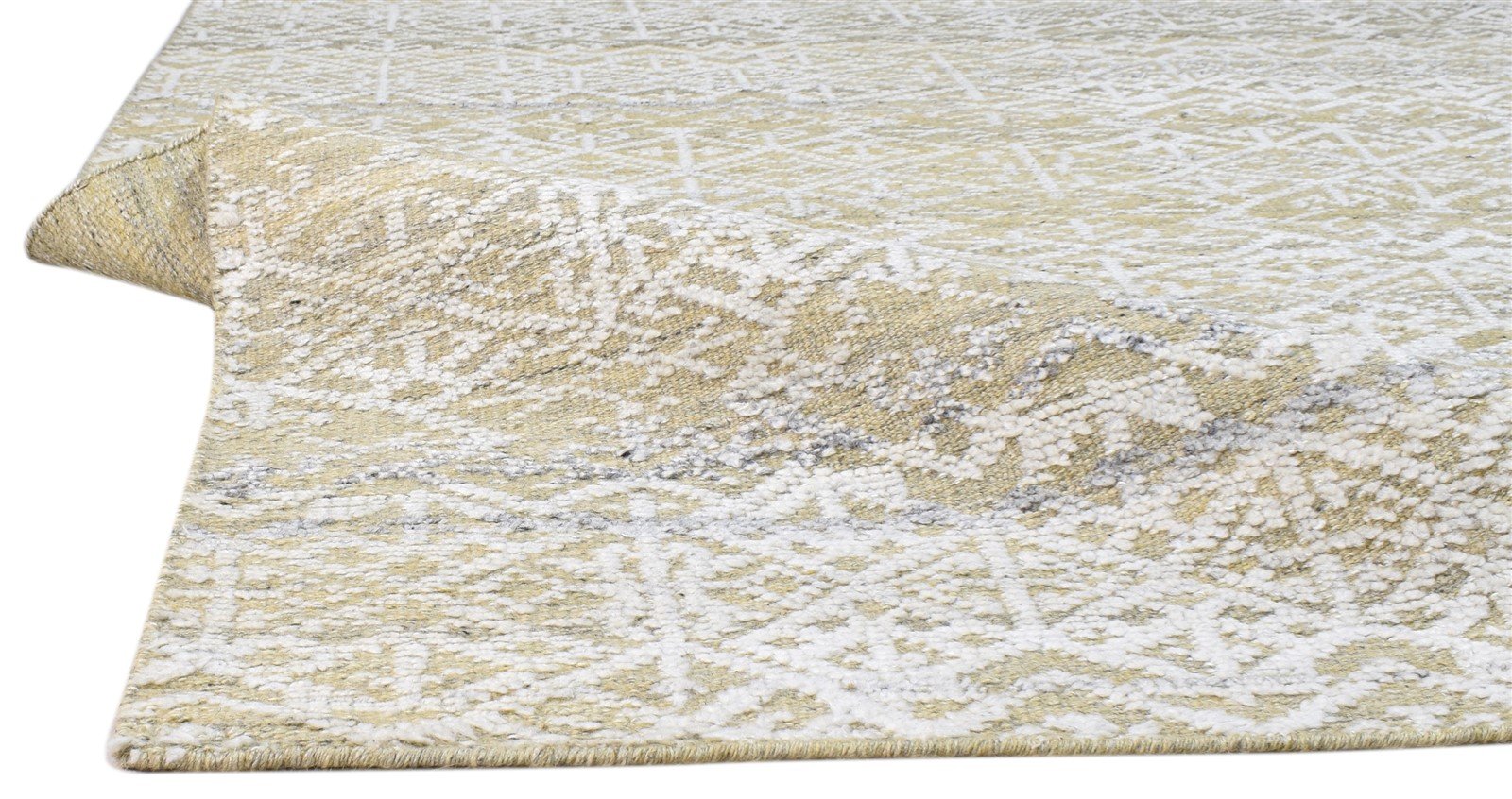 6X8 Rug Wool Silk Green Modern Hand Knotted Scandinavian Floral Room Size 7860681539733