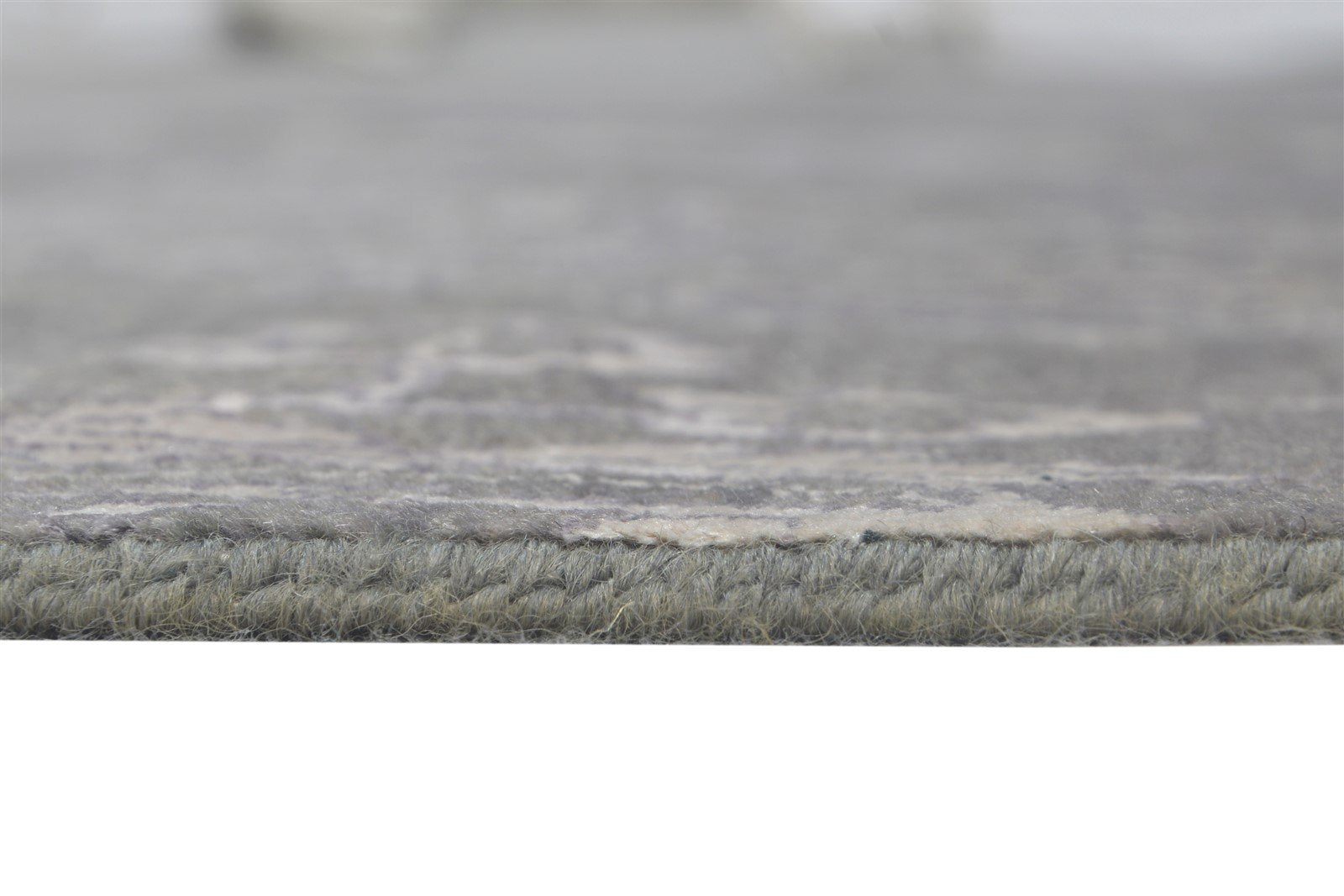 6X8 Rug Wool / Silk Grey Modern Hand Knotted American Floral Room Size Carpet 7865207128213