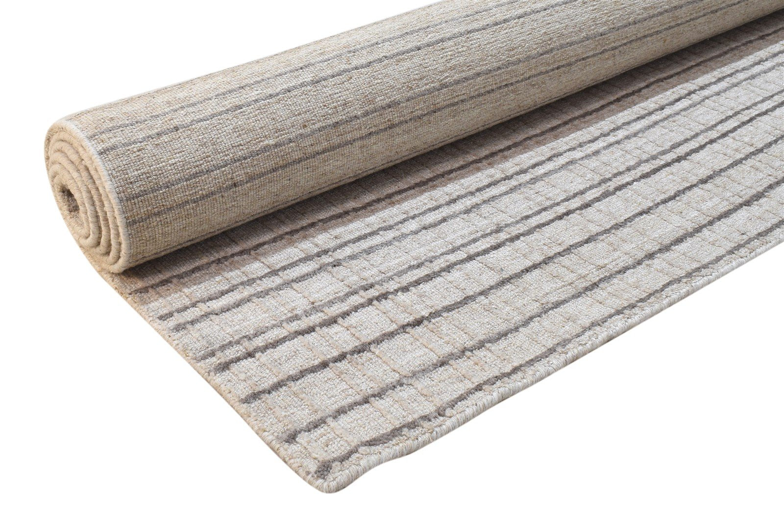 6X8 Rug Wool / Silk Sand Modern Handloom Scandinavian Plaids Room Size Carpet 7864163238037