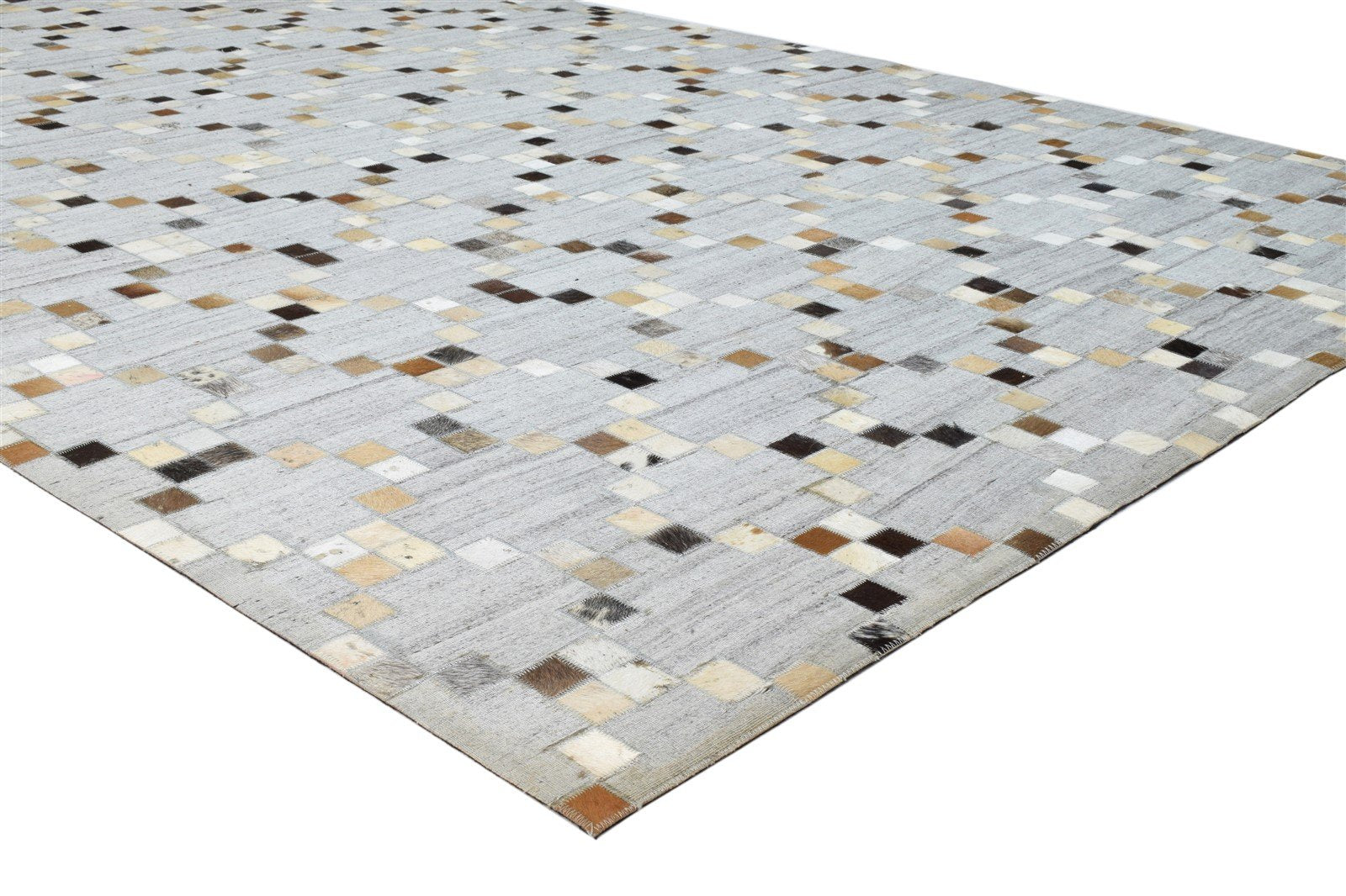 6X9 Rug Leather / Cotton Grey Modern Hand Woven Moroccan Trellis Room Size 7860682424469