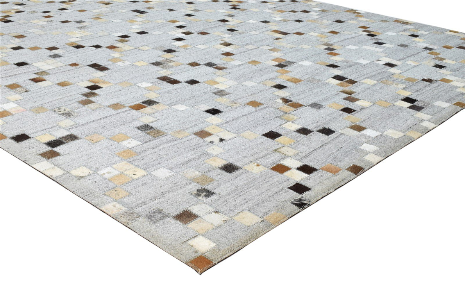 6X9 Rug Leather / Cotton Grey Modern Hand Woven Moroccan Trellis Room Size 7860682424469