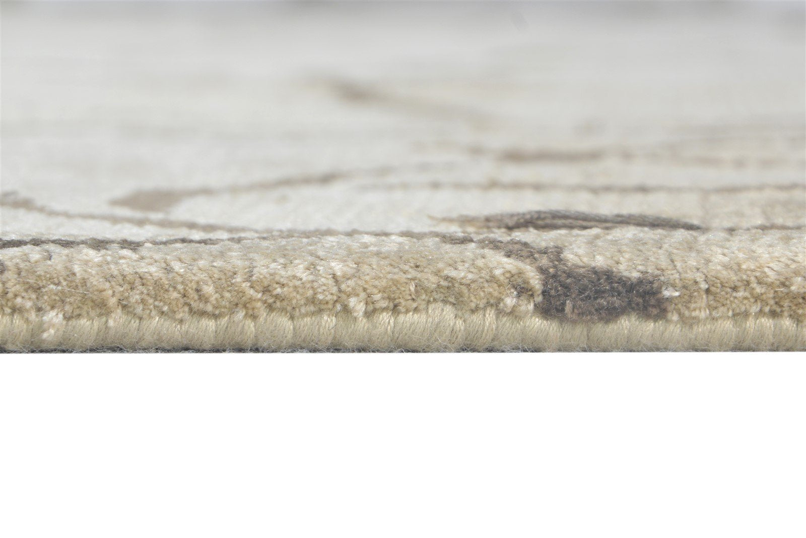 6X9 Rug Silk Cream Modern Hand Knotted Scandinavian Abstract Room Size Carpet 7865066684565