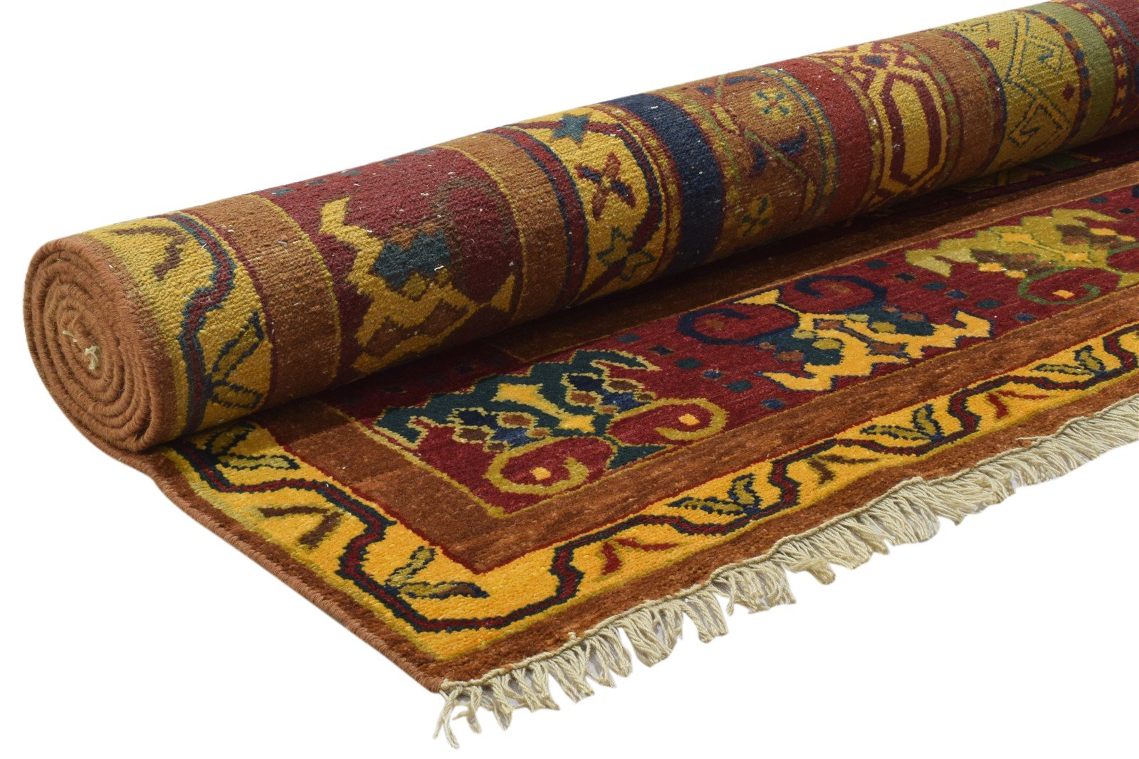 Papagena 6X9 Rug Wool Multi Color Persian Hand Knotted Turkish Striped 7860676100245