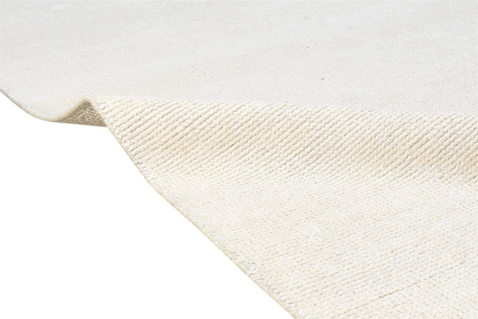 6X9 Rug Wool Off-White Modern Hand Knotted Scandinavian Solid Room Size Carpet 7865124028565
