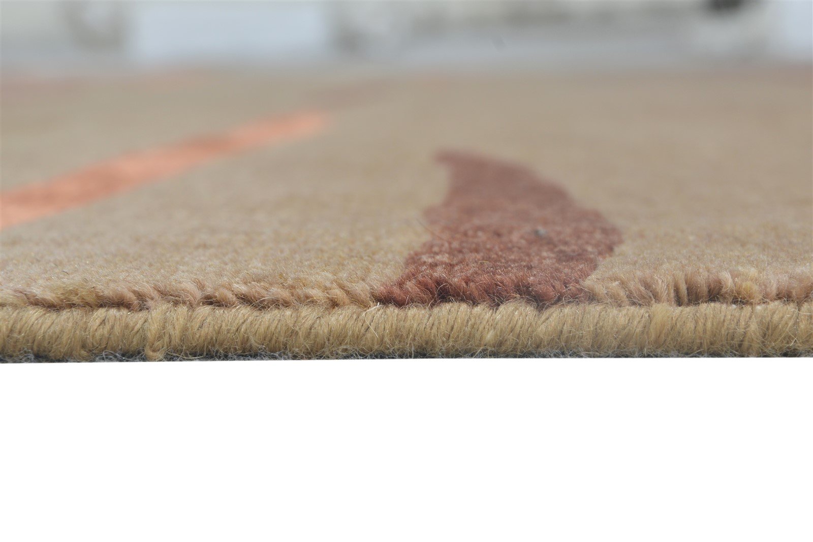 6X9 Rug Wool / Silk Brown Modern Hand Knotted American Abstract Room Size 7865097781397