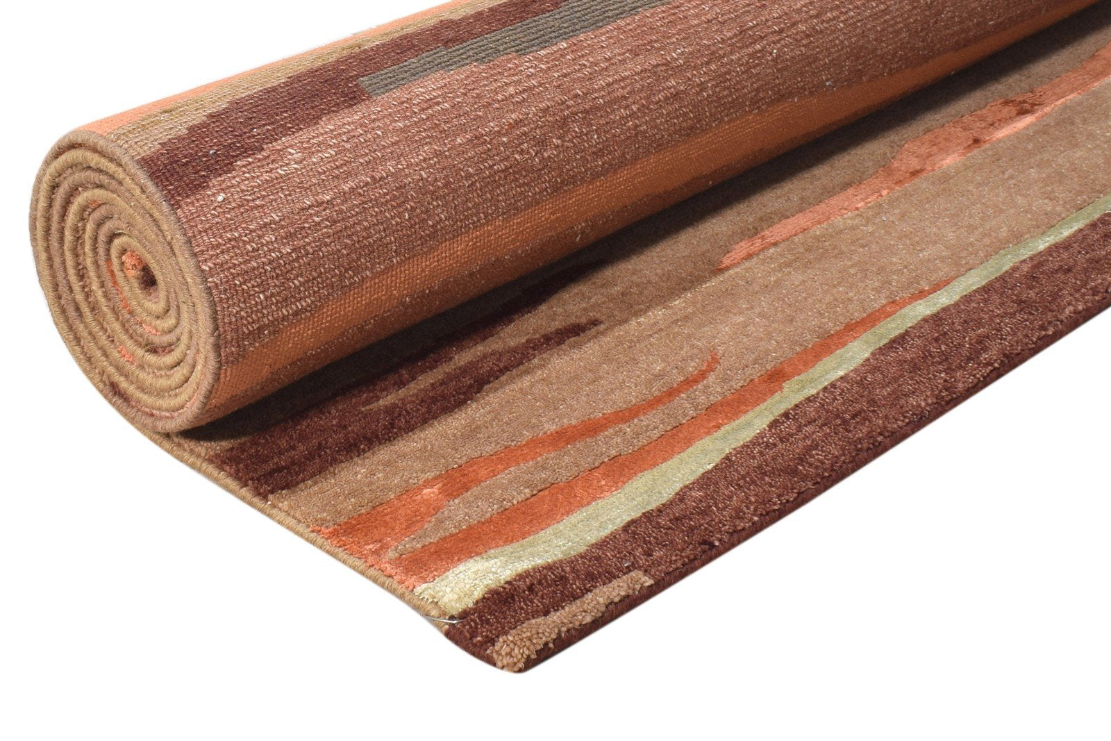6X9 Rug Wool / Silk Brown Modern Hand Knotted American Abstract Room Size 7865097781397