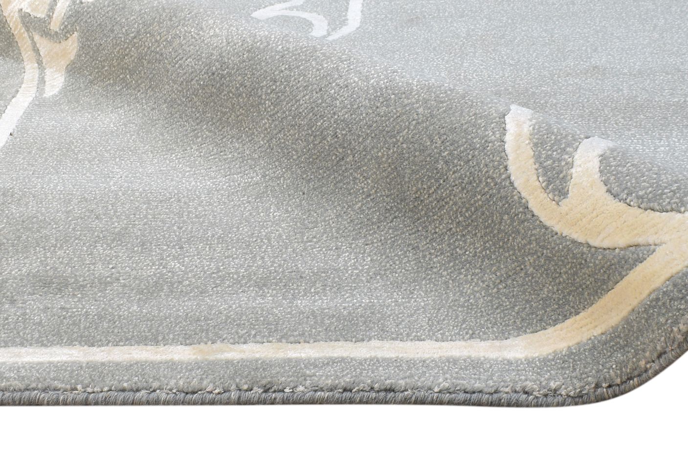 6X9 Rug Wool / Silk Grey Modern Hand Knotted Moroccan Trellis Room Size Carpet 7865094930581