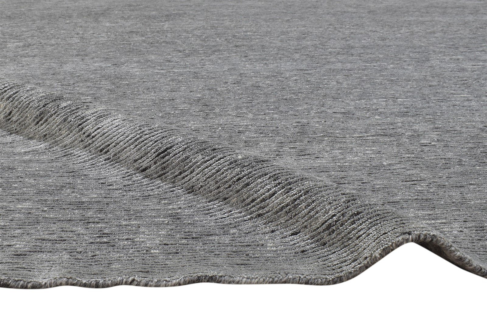6X9 Rug Wool / Silk Grey Modern Hand Knotted Scandinavian Solid Room Size 7864171495573