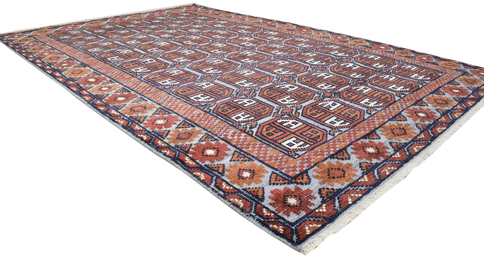 6X9 Rug Wool Silk Rust Persian Hand Knotted Herati Oriental Room Size Carpet 7864088297621