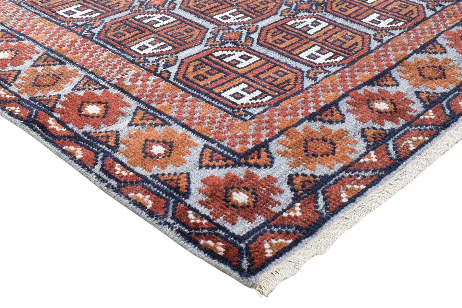 6X9 Rug Wool Silk Rust Persian Hand Knotted Herati Oriental Room Size Carpet 7864088297621