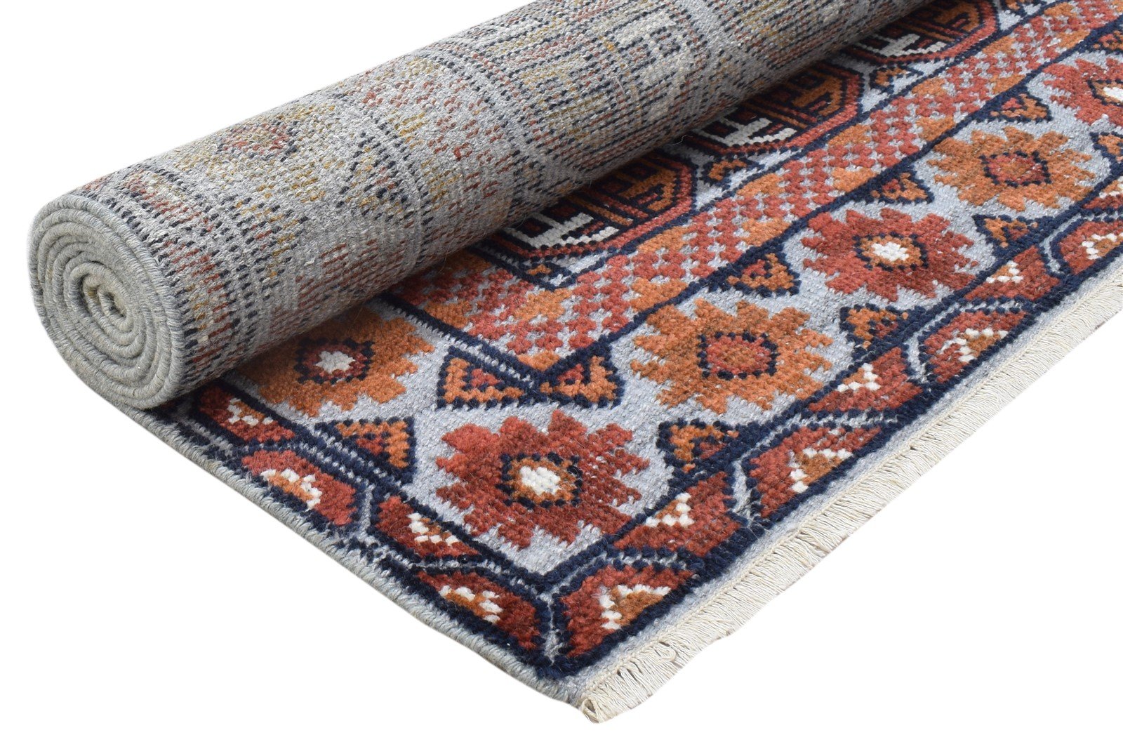 6X9 Rug Wool Silk Rust Persian Hand Knotted Herati Oriental Room Size Carpet 7864088297621