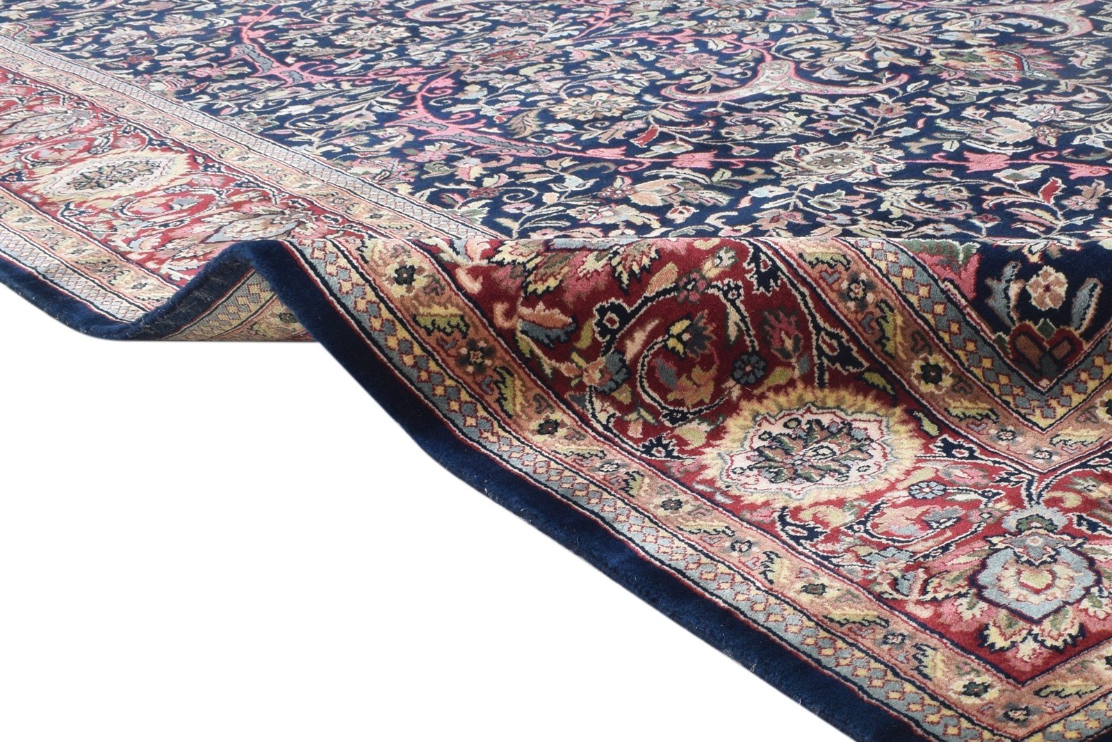 7' X 10' Rug Wool Black Persian Hand Knotted Kashan Oriental Large Carpet 7864630804629