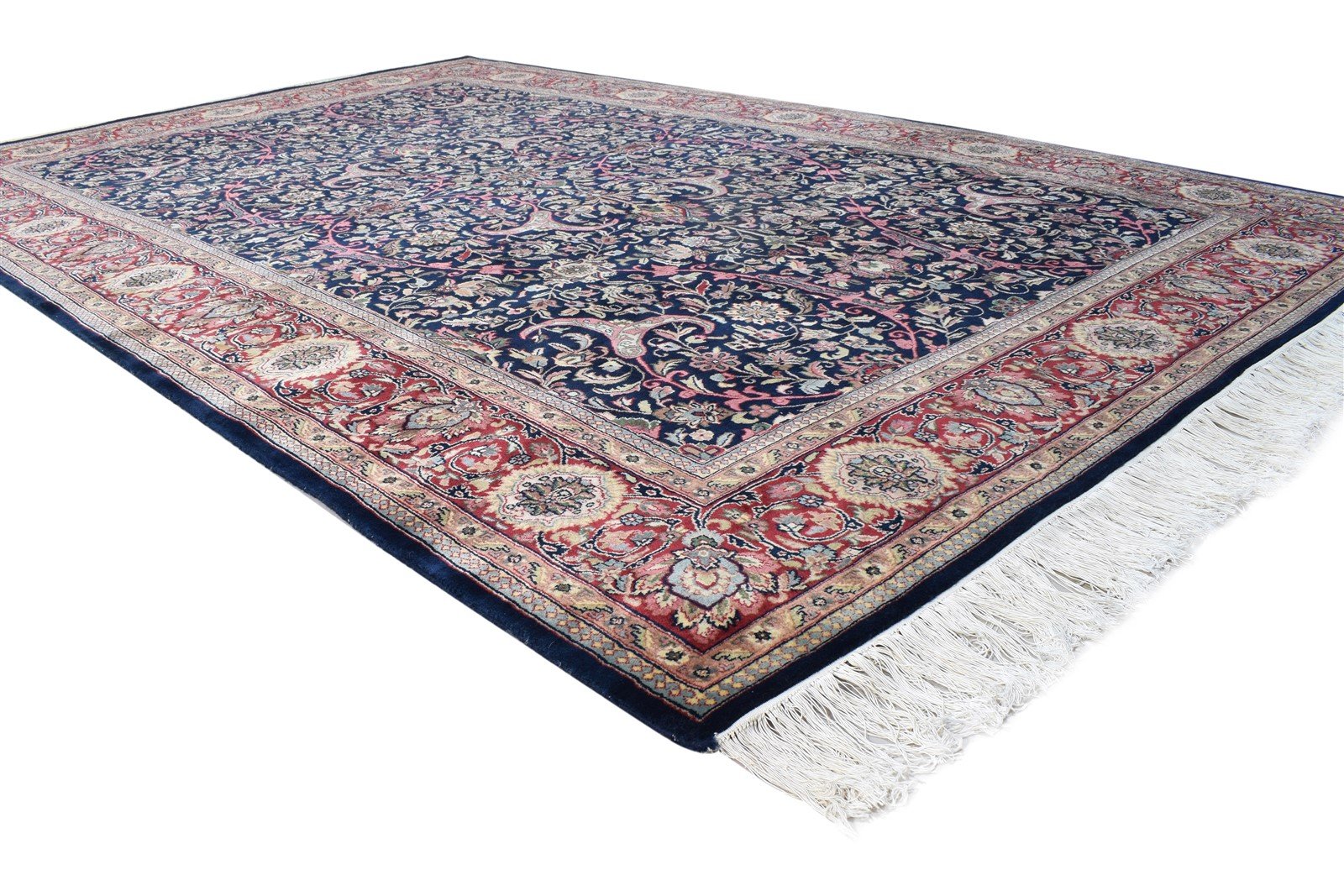7' X 10' Rug Wool Black Persian Hand Knotted Kashan Oriental Large Carpet 7864630804629