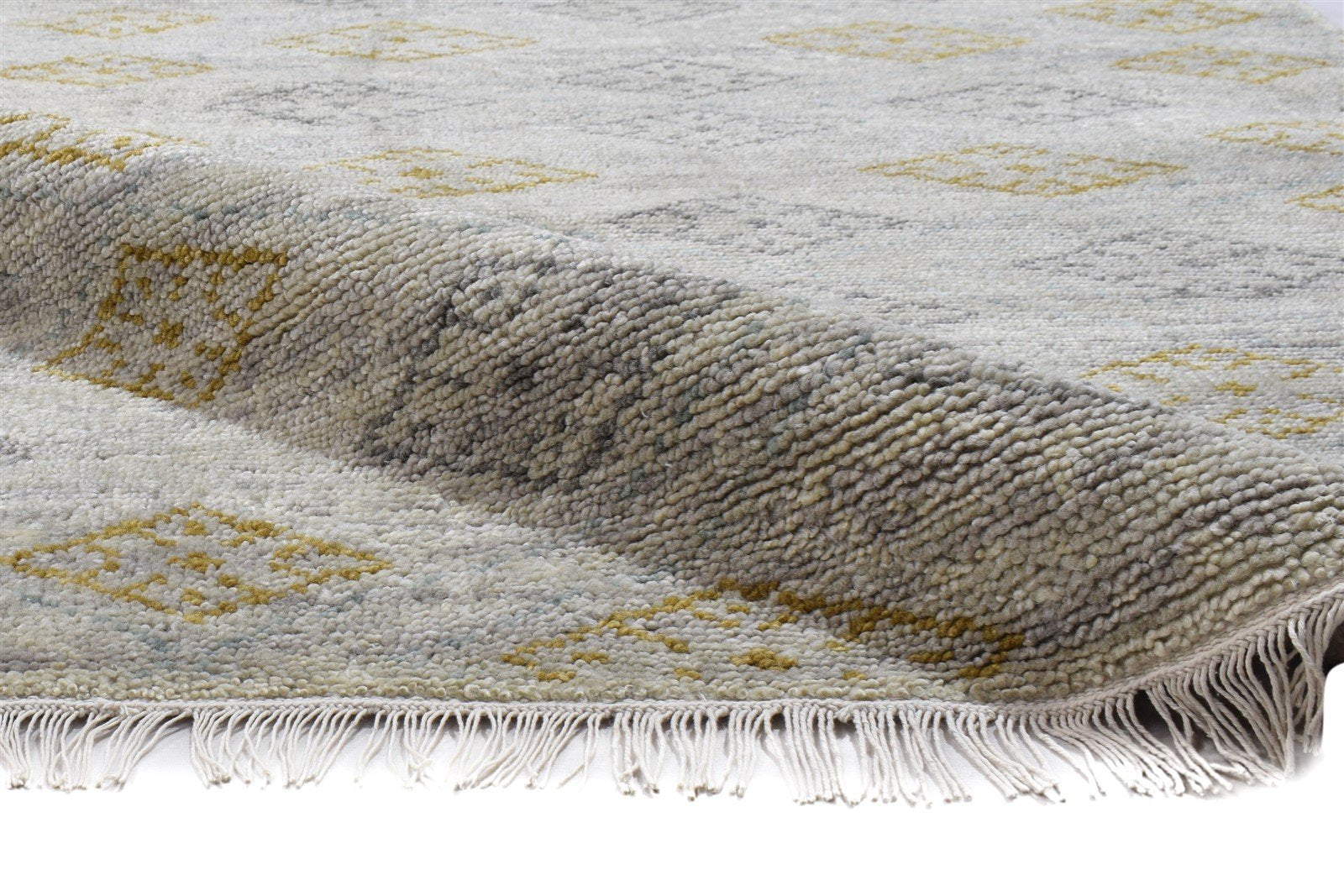 7' X 6' Rug Wool Grey Modern Hand Knotted Scandinavian Diamond Large Carpet 7864098324629