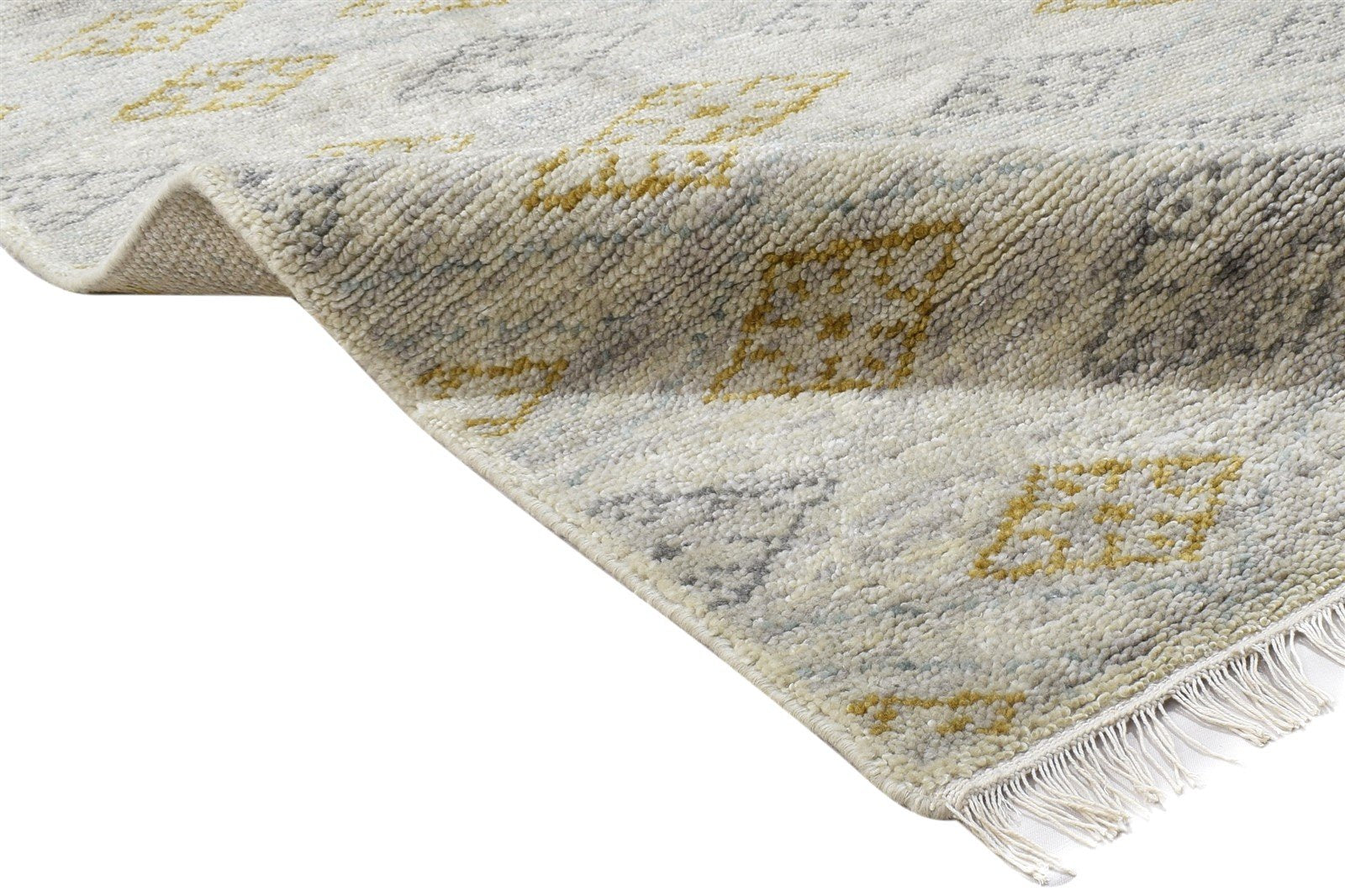 7' X 6' Rug Wool Grey Modern Hand Knotted Scandinavian Diamond Large Carpet 7864098324629