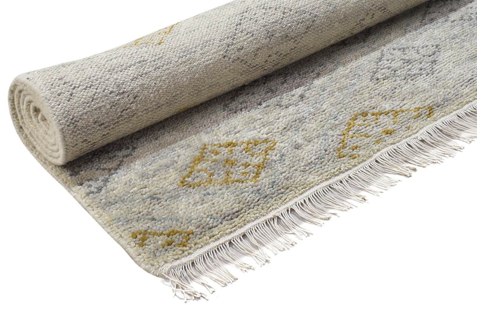 7' X 6' Rug Wool Grey Modern Hand Knotted Scandinavian Diamond Large Carpet 7864098324629