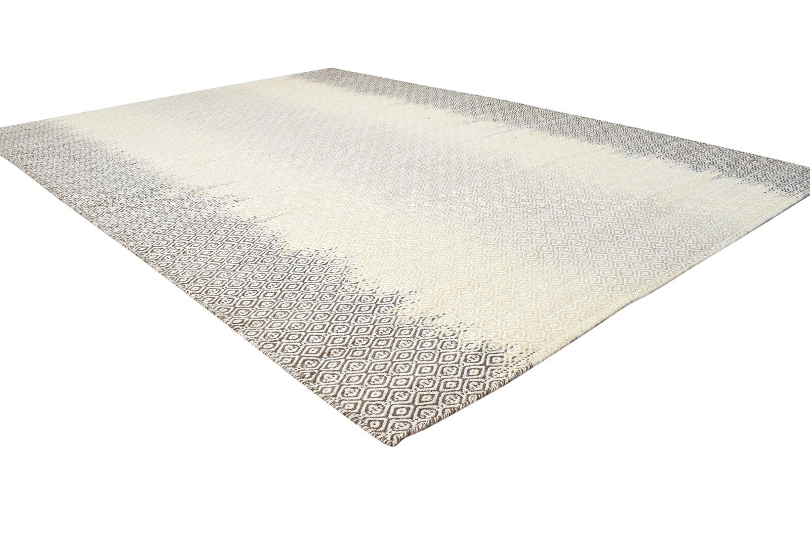 7' X 8' Rug Wool Grey Modern Dhurrie Scandinavian Abstract Large Carpet 7865021268117