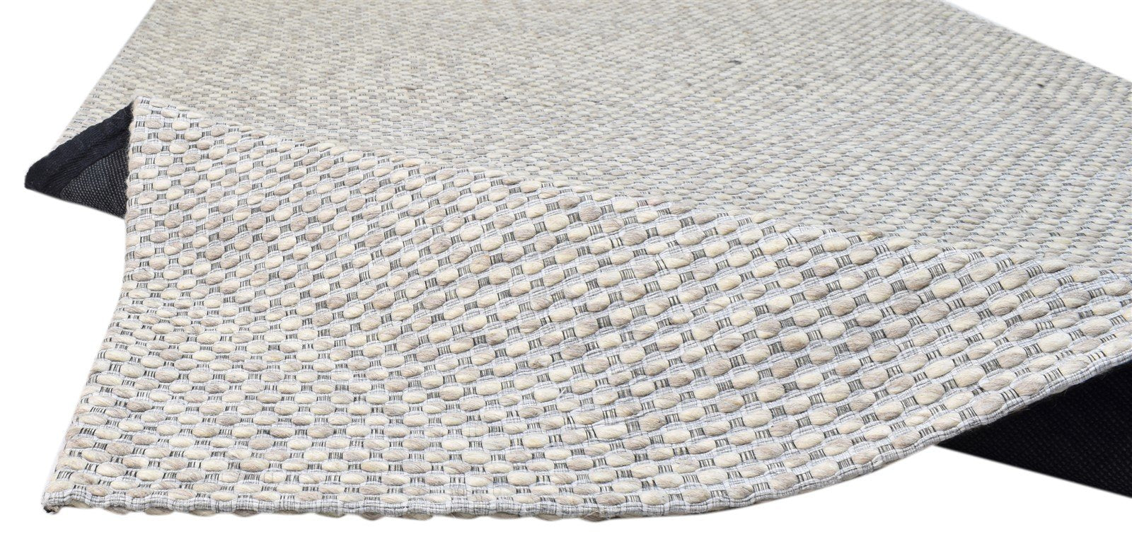 Grey Wool Rug 5' X 8' Modern Hand Woven Scandinavian Striped Room Size Carpet Area Rug