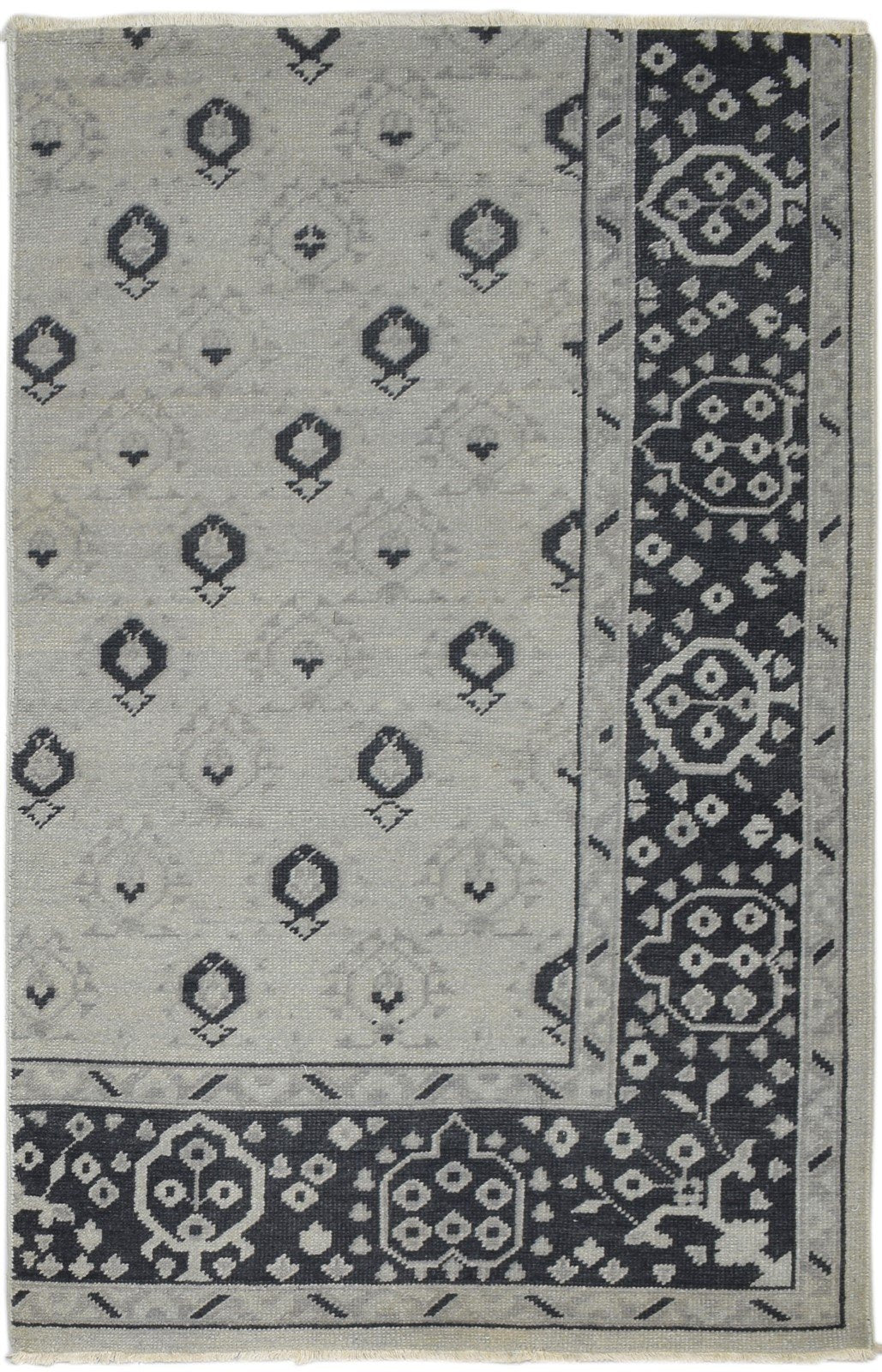 4' X 6' Rug Wool Ivory Persian Hand Knotted Oushak Oriental Room Size Carpet Area Rug