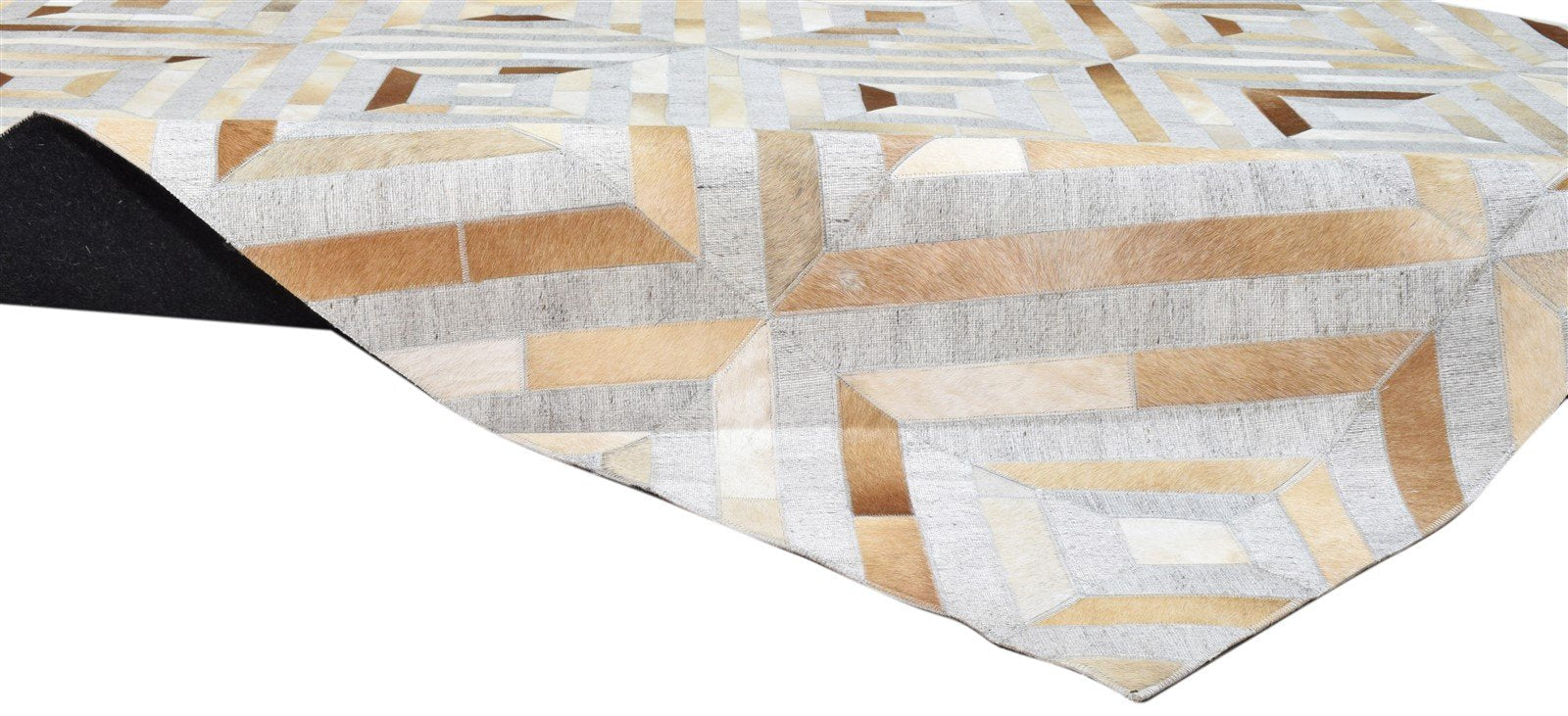 Hand Woven Grey Leather / Cotton Rug 8X10 Modern Scandinavian Diamond Large Area Rug