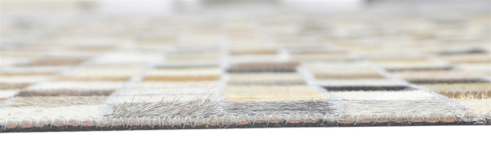 6X9 Rug Leather Brown Modern Hand Woven Scandinavian Patchwork Room Size Carpet Area Rug