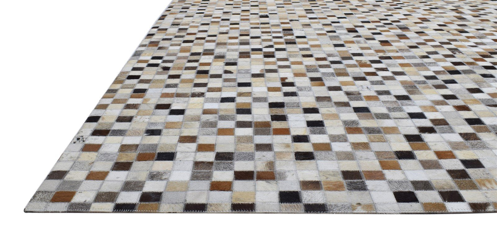 6X9 Rug Leather Brown Modern Hand Woven Scandinavian Patchwork Room Size Carpet Area Rug