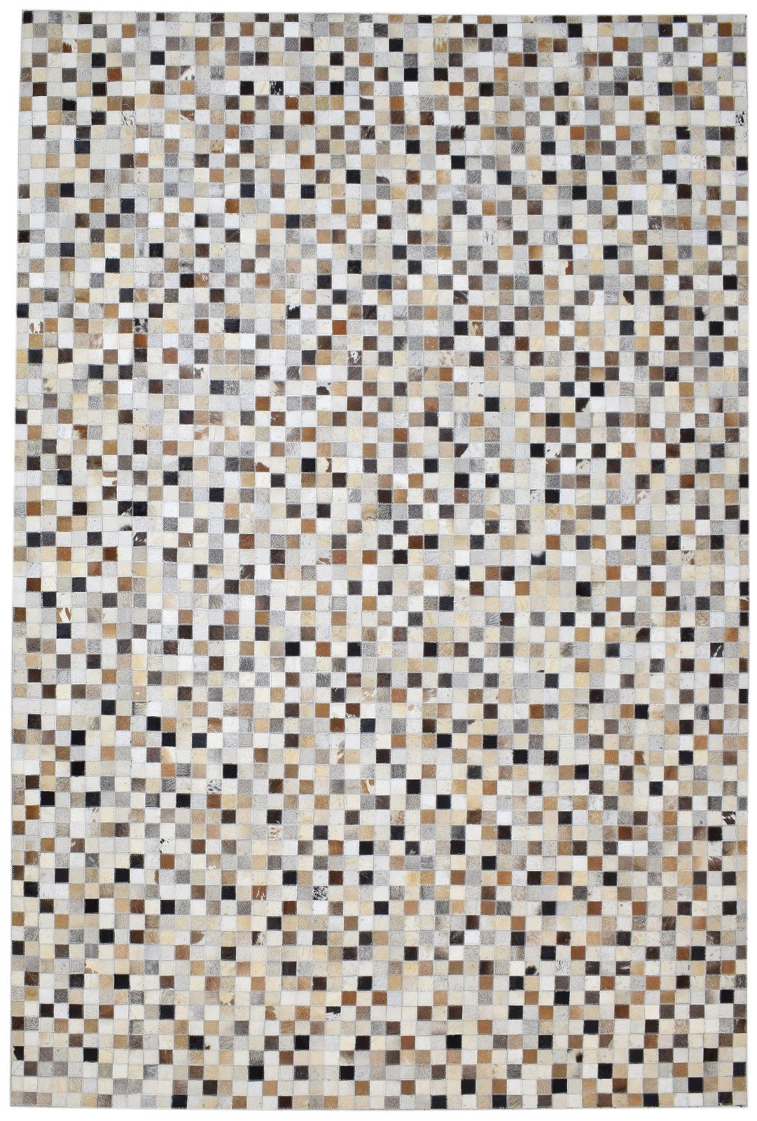 6X9 Rug Leather Brown Modern Hand Woven Scandinavian Patchwork Room Size Carpet Area Rug
