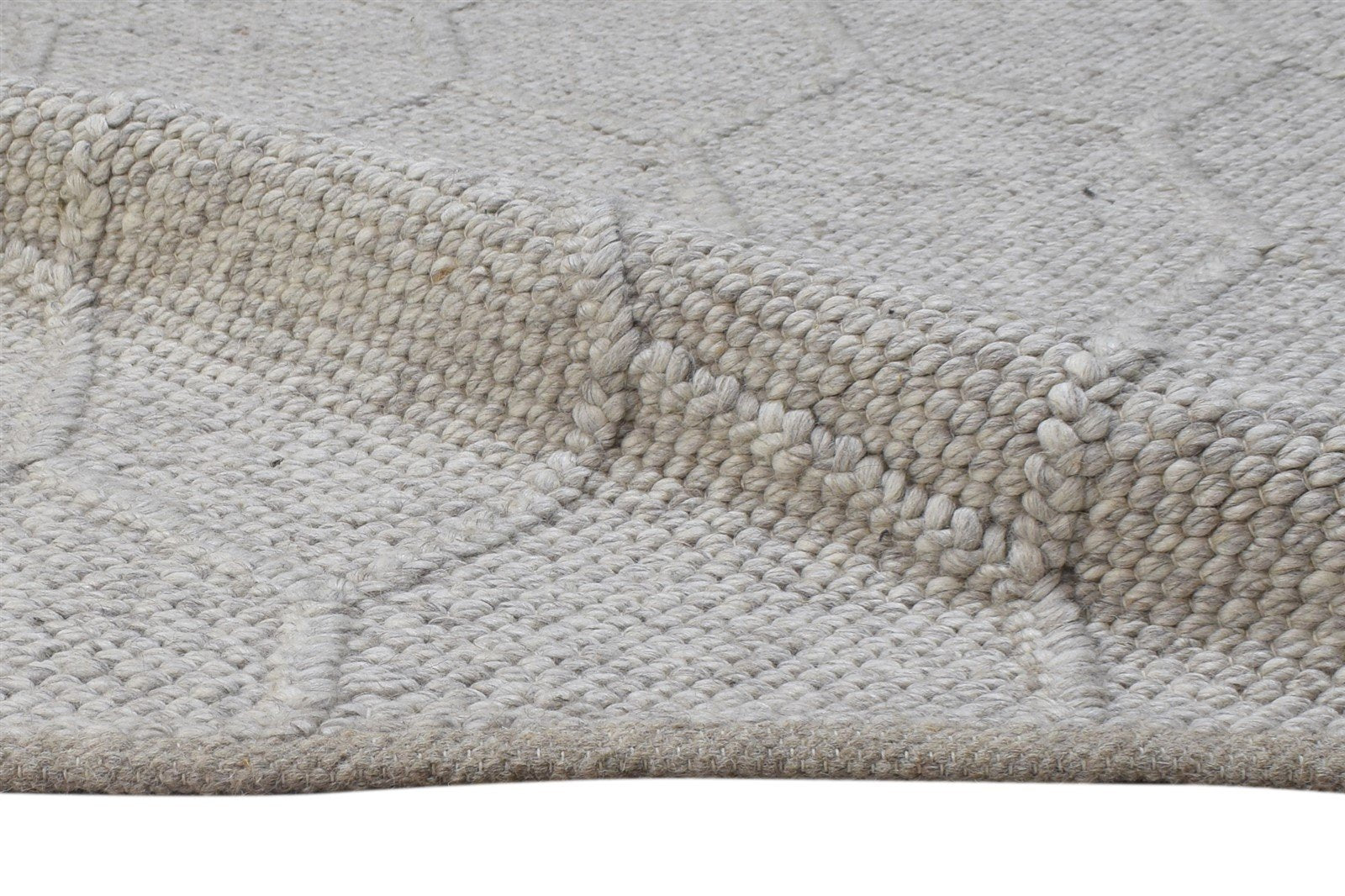 7X10 Rug New Zealand Wool Grey Modern Hand Woven Scandinavian Trellis Large 7864780456085