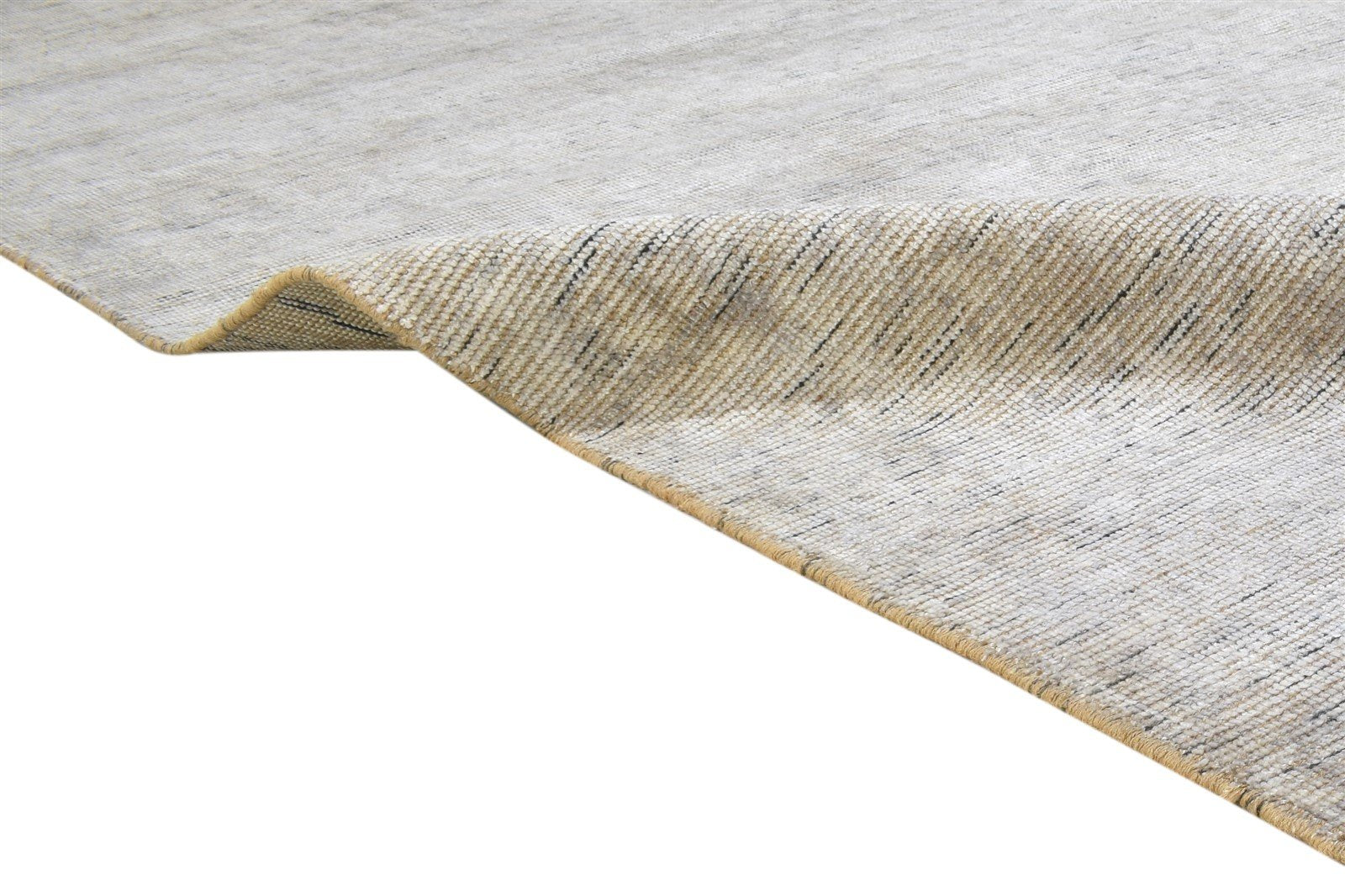 8' X 10' Rug Jute / Silk Grey Modern Hand Woven Scandinavian Solid Large Carpet 7864181129365
