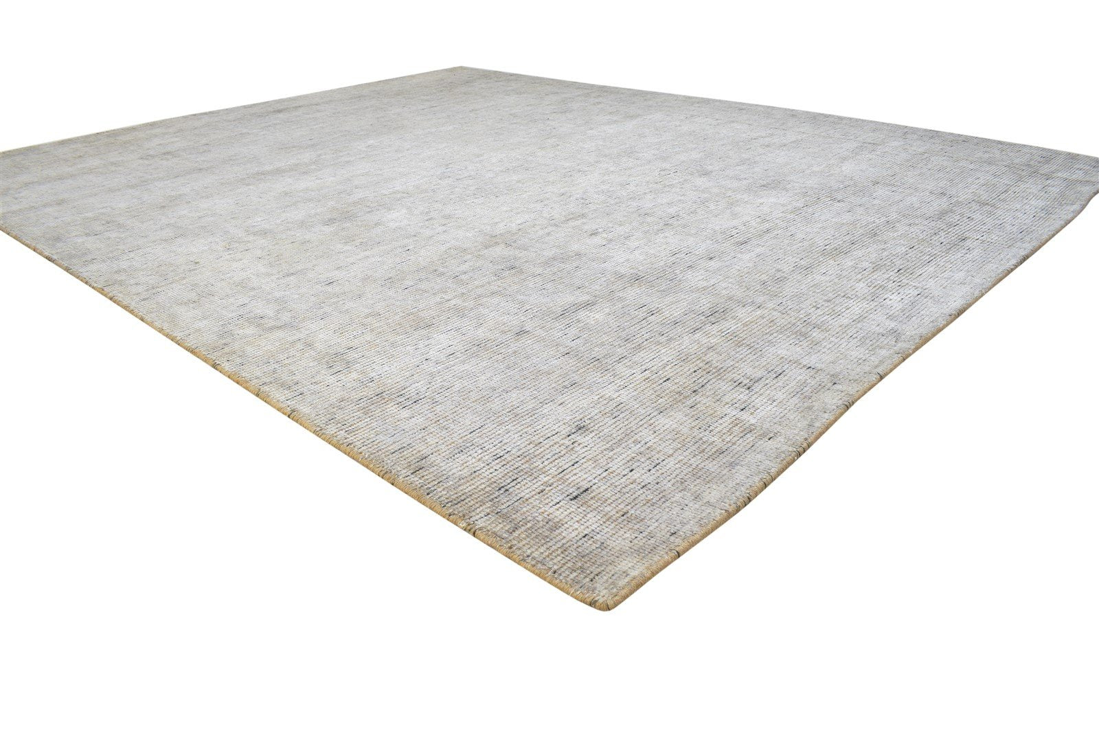 8' X 10' Rug Jute / Silk Grey Modern Hand Woven Scandinavian Solid Large Carpet 7864181129365