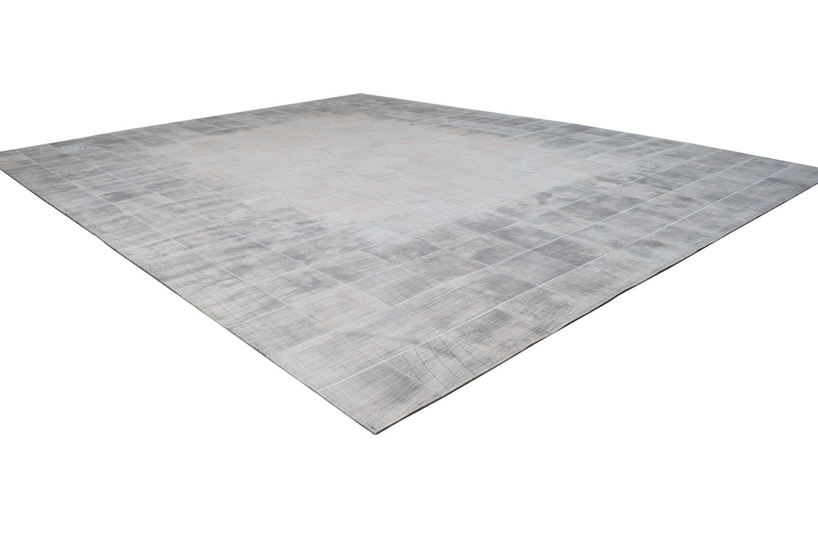 8' X 10' Rug Leather Grey Modern Hand Woven Scandinavian Bordered Large Carpet 7864783667349