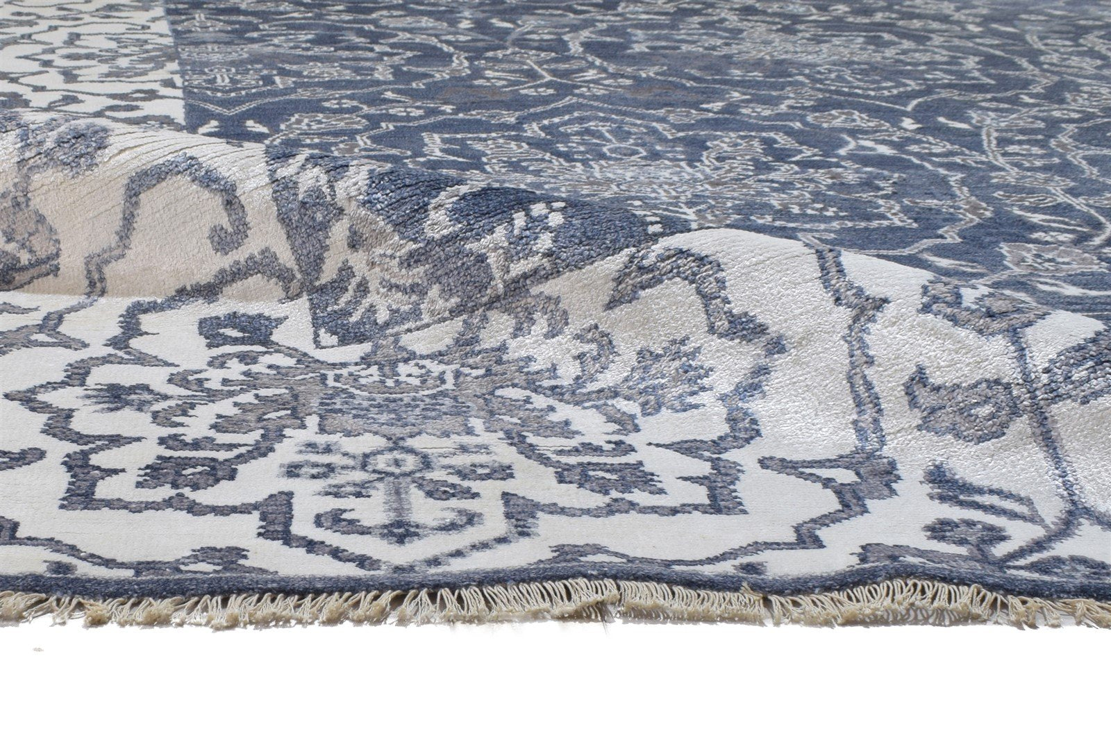 Jeniece 8' X 10' Rug Silk Charcoal Persian Hand Knotted Mughal Oriental 7864191352981