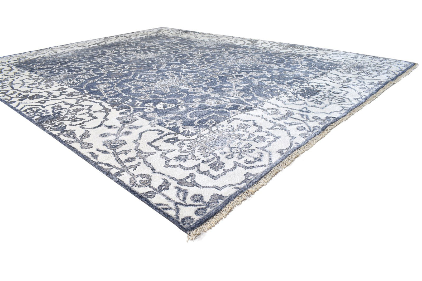 Jeniece 8' X 10' Rug Silk Charcoal Persian Hand Knotted Mughal Oriental 7864191352981