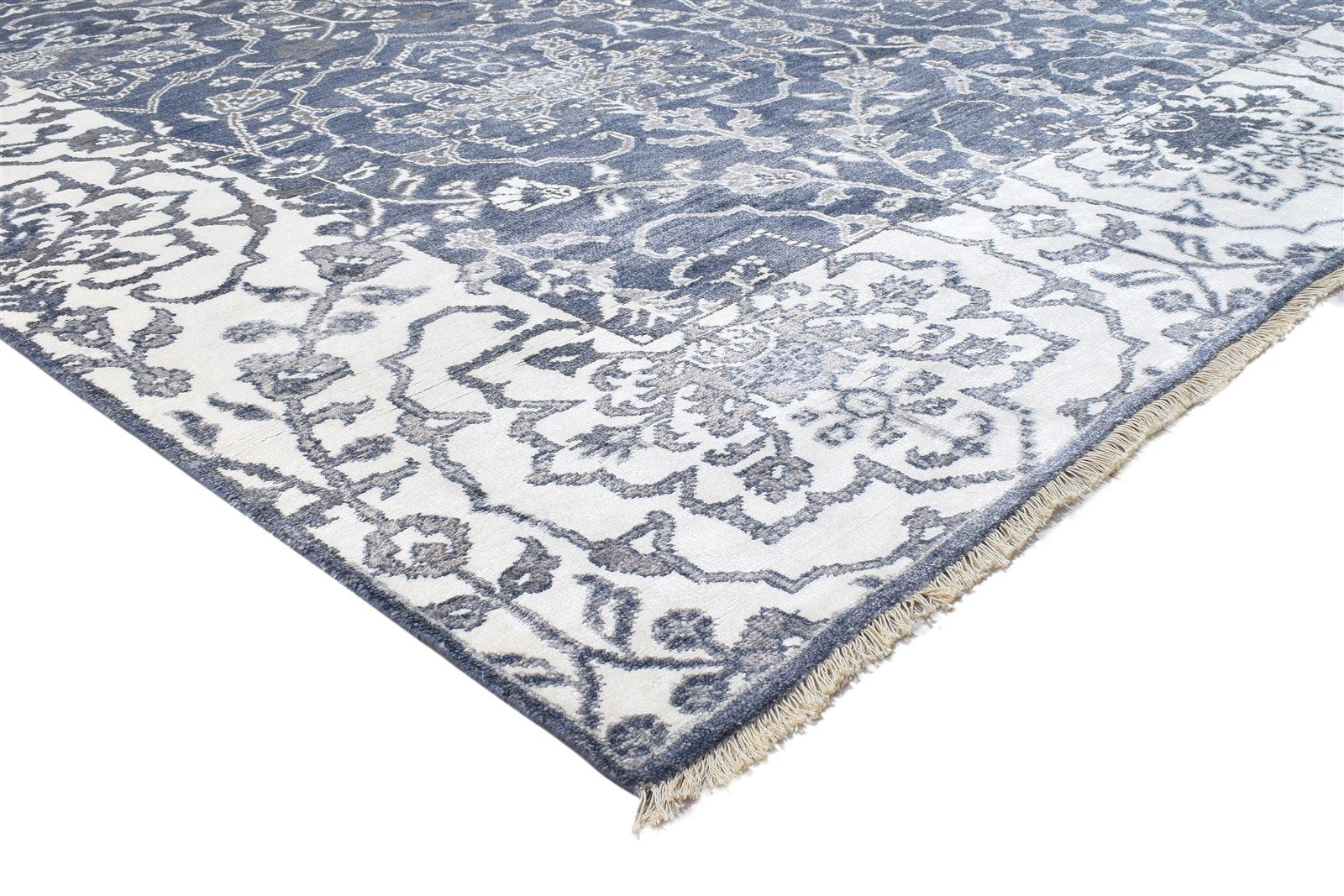 Jeniece 8' X 10' Rug Silk Charcoal Persian Hand Knotted Mughal Oriental 7864191352981