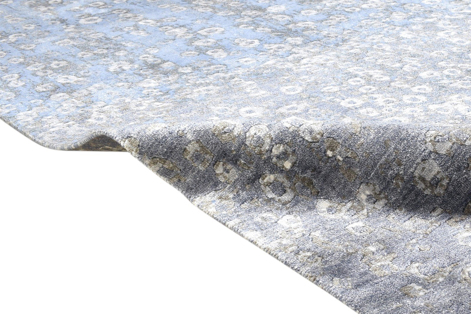 8' X 10' Rug Silk Dark Grey Modern Hand Knotted Indian Abstract Large Carpet 7864319246485