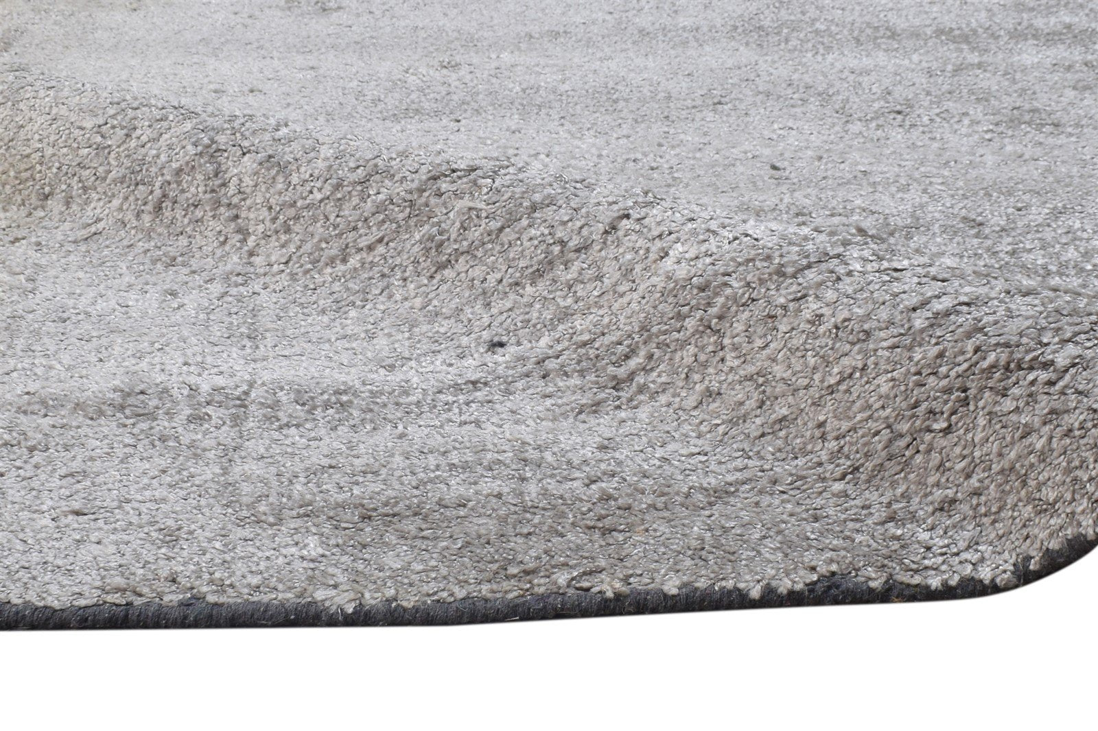 8' X 10' Rug Silk Grey Modern Hand Woven Scandinavian Solid Large Carpet 7864918573205