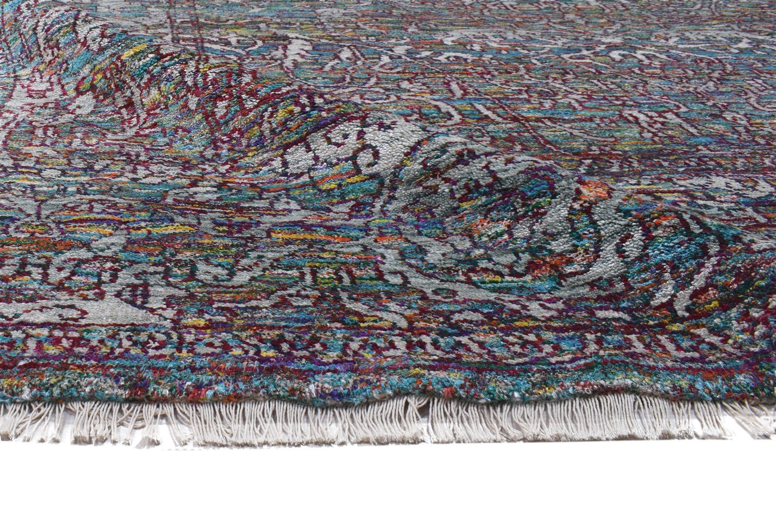 8' X 10' Rug Silk Pink Modern Hand Knotted Bohemian Oriental Large Carpet 7864103075989