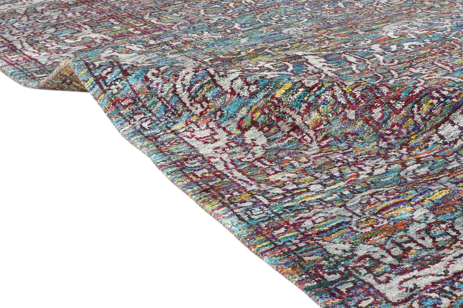 8' X 10' Rug Silk Pink Modern Hand Knotted Bohemian Oriental Large Carpet 7864103075989