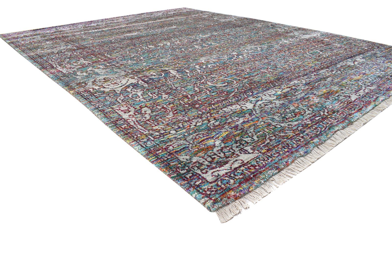 8' X 10' Rug Silk Pink Modern Hand Knotted Bohemian Oriental Large Carpet 7864103075989