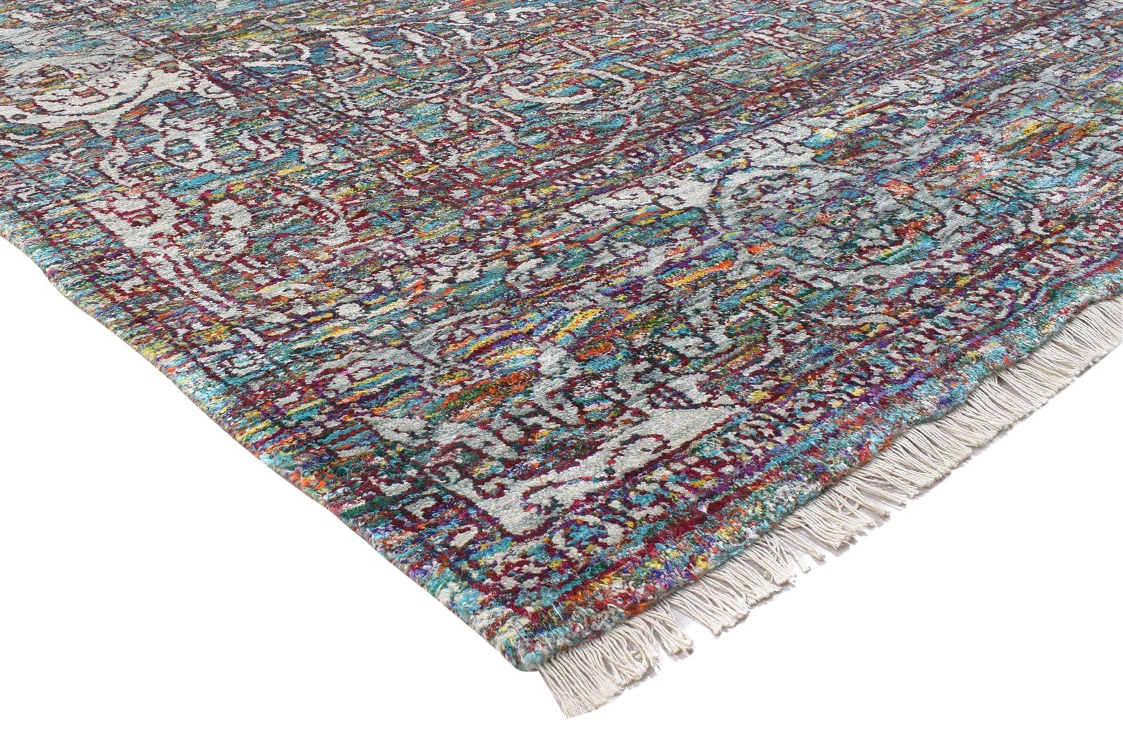 8' X 10' Rug Silk Pink Modern Hand Knotted Bohemian Oriental Large Carpet 7864103075989